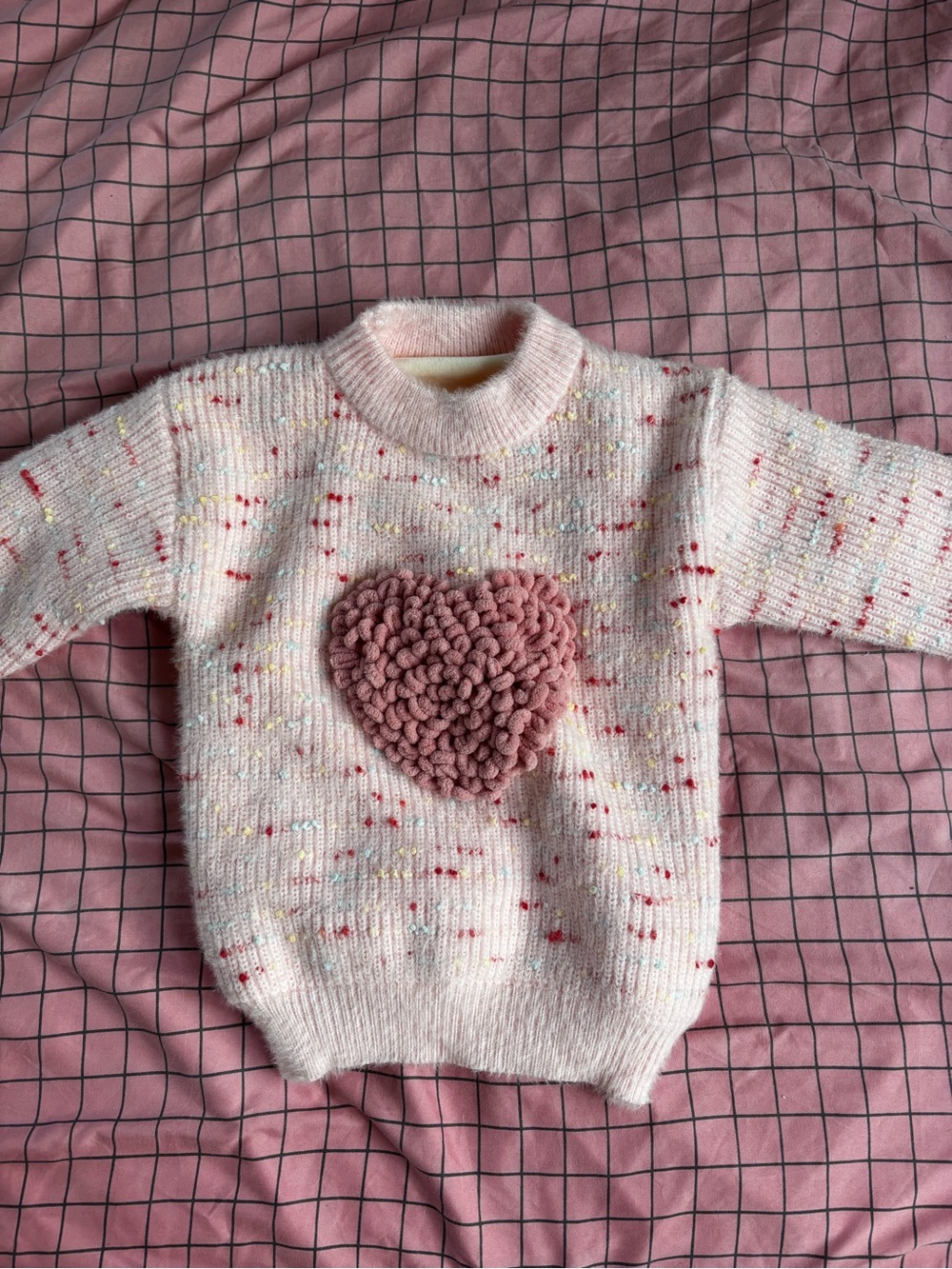 NEW Children's Pink Heart Knit Sweater - Brand size 5-6 years old - Picture 2 of 2